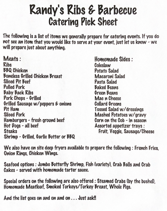 Randy's Ribs Catering – Randy's Ribs & BBQ